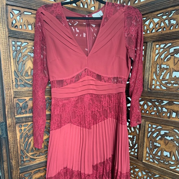 asos red long sleeve dress